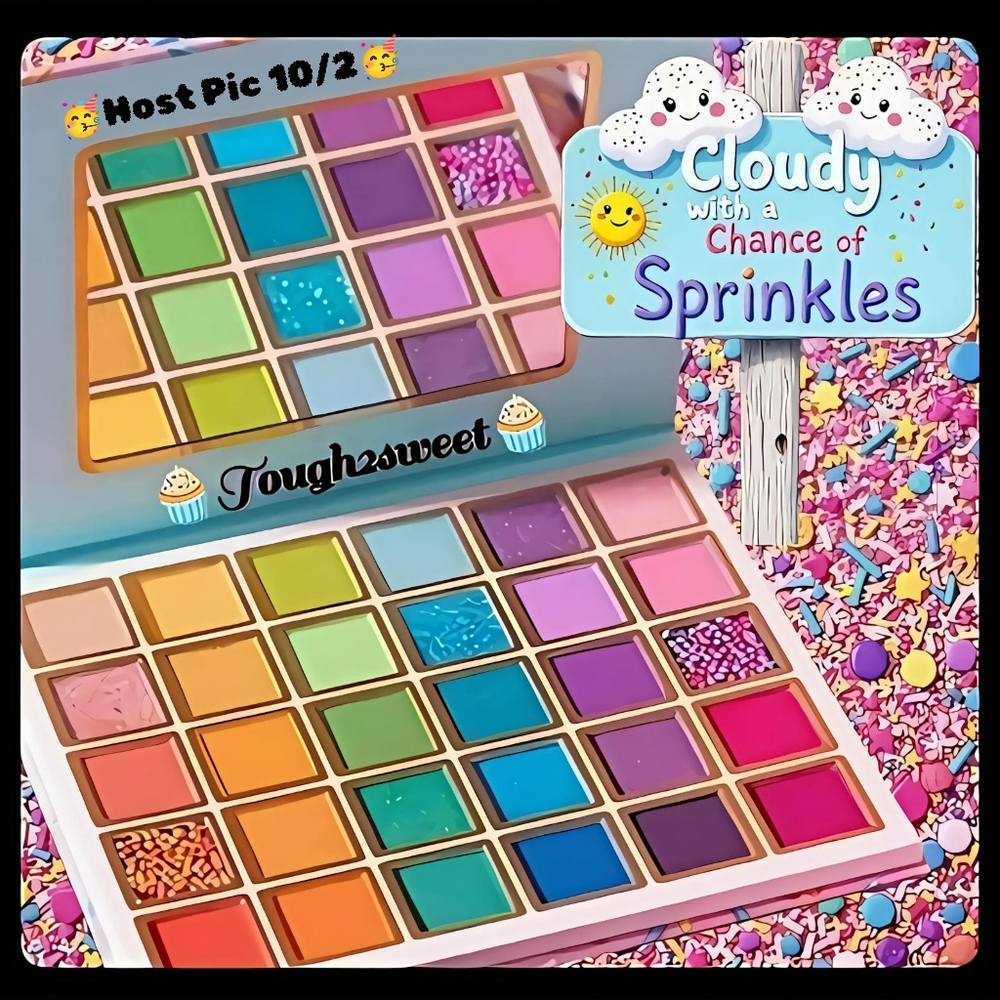 🆕30 COLOR "CLOUDY WITH A CHANCE OF SPRINKLES" HIGH COLOR RAINBOW SHADOW PALETTE